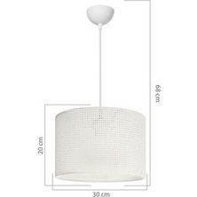 EFLIGHTDESIGN Beyaz Hasır Sarkıt Avize Silindir Modern Şık Lamba
