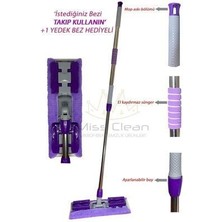 Missclean Mandallı Mikrofiber Yer Yüzey Temizleme Mopu + 1 Adet Yedek Bez