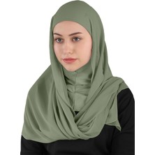 Ecardin Hijablı Şifon Şal - St 100 Haki