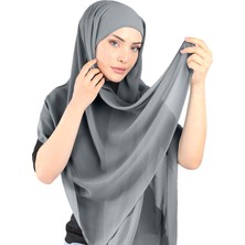 Ecardin Boneli Şifon Şal - St 136 Antrasit