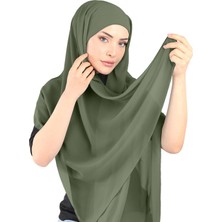Ecardin Boneli Şifon Şal - St 136 Haki