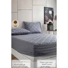 Formeya Pamukkale Renkli Alez Gri %100 Pamuk Kapitone Yatak Koruyucu Fitted Alez Çarşaf