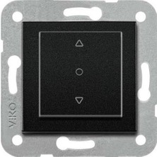 Viko Novella Siyah Tek Düğmeli Jaluzi Kumanda Anahtarı Çerçevesiz - 92605572