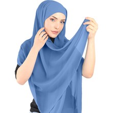 Ecardin Boneli Şifon Şal - St 136 Kot Mavisi