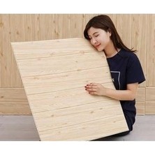 Renkli Duvarlar NW37 Bej Ahşap 3D Duvar Paneli 70x70 cm Modern Tasarım Kendinden Yapışkanlı 6mm