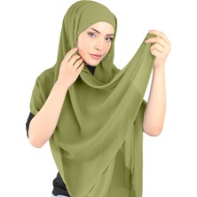 Ecardin Boneli Şifon Şal - St 136 Kına Yeşili