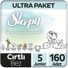 Sleepy Bio Natural Ultra Paket Külot Bez 5 Numara Junior 160 Adet