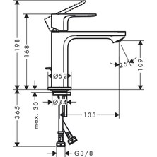 Hansgrohe Rebris S Lavabo Bataryası Mat Siyah 72517670