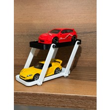 Tükkan Dekorasyon Ayarlanabilir Çift Katlı Hot Wheels Standı – Siyah ve Beyaz 3D Baskı