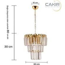 Çakır Aydınlatma Şelale 30 Luk 3 Katlı Sarı (Gold Altın ) Sarkıt Avize