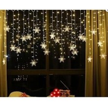 BYSHOME Kar Tanesi Perde LED Günışığı Renk 19 Sarkıt 96 Adet LED