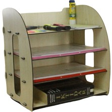 Evene Dosya Düzenleyici Masa Üstü Organizer Ahşap Evrak Rafı Model 6