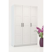 Dekorex MNT-311-BEYAZ -Üç Kapaklı Gardırop