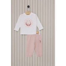 U.S. Polo Assn. Toz Pembe Kız Bebek 3'lü Takım
