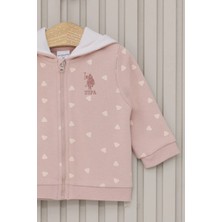 U.S. Polo Assn. Toz Pembe Kız Bebek 3'lü Takım
