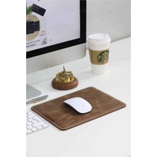 Byars-Detaylı Antik Kahverengi Deri Mouse Pad 26 x 20 cm Byarsbilişim