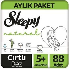 Sleepy Natural Aylık Paket Külot Bez 5+ Numara Junior Plus 88 Adet