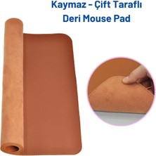 Byars-Mouse Pad Dikişli Kenar  Çift Yönlü Kullanım Masa Matı Sümen 70X30 L Kahverengi Byarsbilişim