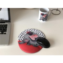 ByArs-Destekli Mouse Pad Kırmızı Fil -ByArs