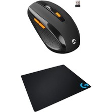 Byars-Usb Siyah 2.4ghz Optik Wireless Mouse + Logitech Gaming Mouse Pad Byarsbilişim