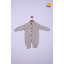 Begisa Begi %100 Pamuk Müslin Kız Bebek Fırfırlı Uzun Kollu Çıtçıtlı Tulum 22402