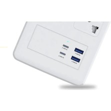 Honeywell Akım Korumalı Priz 8li 2xtype C 2xusb A HC000052