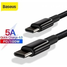 BYARS-100W Ultra Hızlı USB C To USB C Şarj Kablosu Typce To Typce Şarj Data Kablosu Byarsbilişim