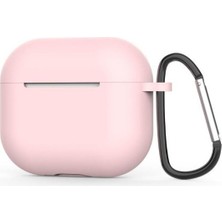 Gpack Apple Airpods 4 Uyumlu Kılıf Mat Kancalı Silikon SF13 Pembe