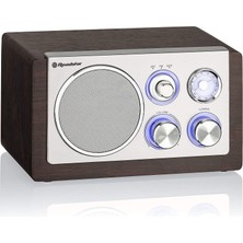 BYARS-HRA-1245 Retro-Radyo Ukw ve Mw Tuner (Teleskop-Anten, Pil ile Çalışabilir), Kahverengi/gümüş Byarsbilişim