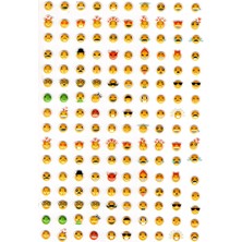 Limmy Sticker Kabartmalı A4 Boyutunda Stiker Defter, Planlayıcı ETIKET-(LIM514) - Minik Emojiler
