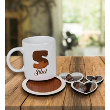 Ejoya Kişiye Özel Tasarım Kupa Bardak ve Fotoğraflı Kalpler Ahşap Bardak Altlığı 99922