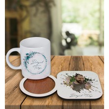 Ejoya Kişiye Özel Tasarım Kupa Bardak ve Fotoğraflı Ahşap Bardak Altlığı 99401
