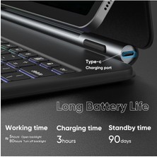 Fogy Samsung Galaxy Tab S10+ 12.4" Uyumlu Magic Keyboard Touchpad Rgb Işıklı Klavyeli Kılıf