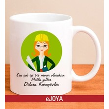 Ejoya Kişiye Özel Mesajlı Kadın Mühendis Kupa Bardak 79945