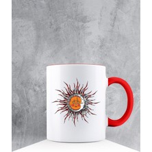 Ejoya Özel Tasarım Kırmızı Kulpu Kupa Bardak 87506