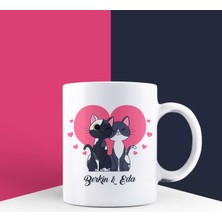 Ejoya Kişiye Özel Aşık Kediler Temalı Kupa Bardak 85729