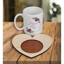 Ejoya Kişiye Özel Tasarım Kupa Bardak ve Kalp Ahşap Bardak Altlığı 100672