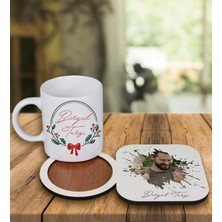 Ejoya Kişiye Özel Tasarım Kupa Bardak ve Fotoğraflı Ahşap Bardak Altlığı 99445