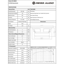 Reis 20Cm Midrange Reis Audio 450Watt Rs-M8Dm Profesyonel Midrange Hoparlör