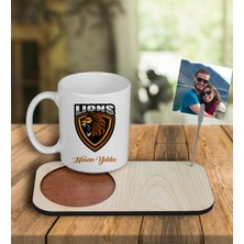 Ejoya Kişiye Özel Tasarım Kupa Bardak ve Fotoğraflı Notluk Ahşap Bardak Altlığı 100903