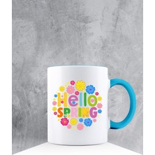 Ejoya Özel Tasarım Mavi Kulplu Kupa Bardak 87452