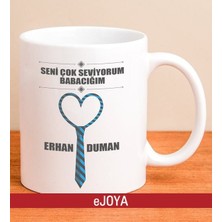 Ejoya Kişiye Özel Kravat Kalp Kupa Bardak 80116