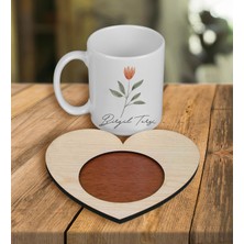Ejoya Kişiye Özel Tasarım Kupa Bardak ve Kalp Ahşap Bardak Altlığı 100736