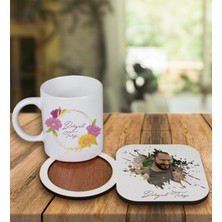 Ejoya Kişiye Özel Tasarım Kupa Bardak ve Fotoğraflı Ahşap Bardak Altlığı 99336