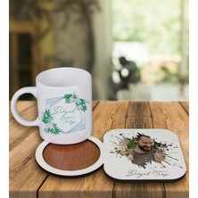 Ejoya Kişiye Özel Tasarım Kupa Bardak ve Fotoğraflı Ahşap Bardak Altlığı 99368