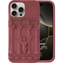 Microsonic Apple iPhone 16 Pro Kılıf Praying Angel Bordo