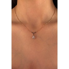 Fiyonk Kuyumculuk 14 Ayar Altın Damla Taş Kolye