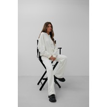Black Fashion Oversize Sweatshirt Ekru Eşofman Takım