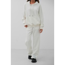Black Fashion Oversize Sweatshirt Ekru Eşofman Takım