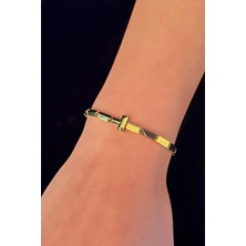 Fiyonk Kuyumculuk 14 Ayar Altın Modern Tasarım T Bileklik